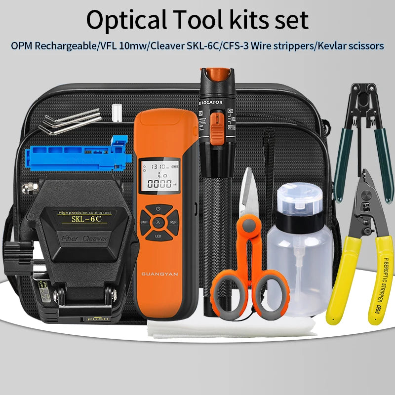 Compteur de puissance optique 10MW localisateur visuel de défaut VFL Décapants de fibre FTTH Fibre optique trousse à outils avec fibre Aleaver SKL-6C/FC-6S G10