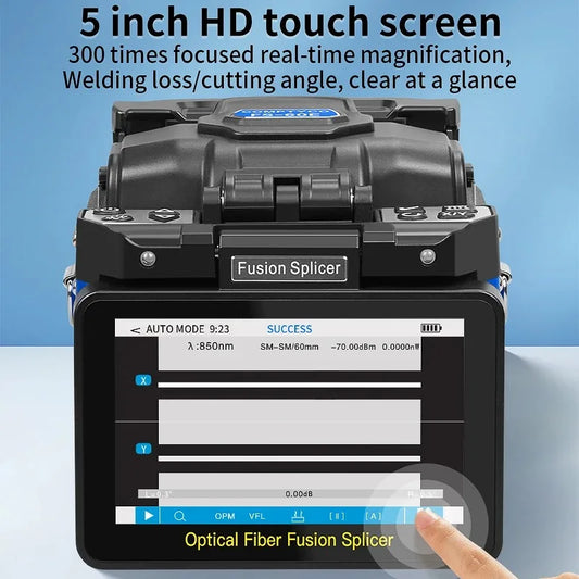 COMPTYCO FS-60E épisseuse de Fusion de fibres 6 moteurs Machine thermofusible de fibres optiques fonction OPM VFL intégrée avec kit d'outils de fibres optiques