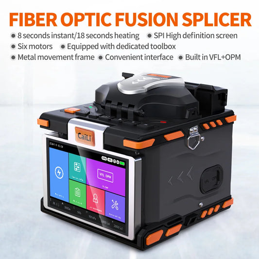 CaiLi S5 FTTH Optical fiber electric welding machine soudeuse fibre optique OPM+VFL Fiber Optical Fusion Splicer