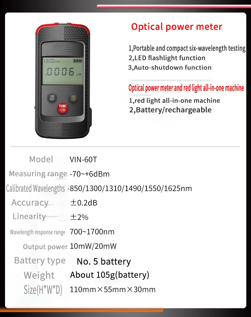 VINTOOL FTTH Tools Kit Fiber Optic Power Meter Visual Fault Locator Compatible fibre optique fiber optic equipment fibre cleave