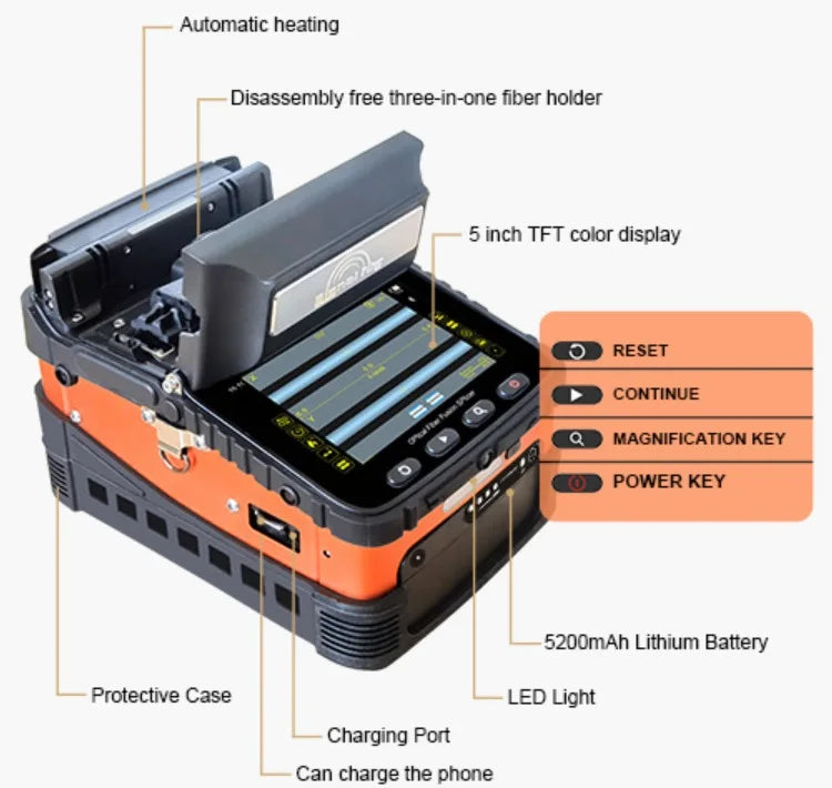 Ai-5 Fiber fusion Splicer Optic Fiber Splicing Machine FTTH Optical Fiber Welding Machine Ai5