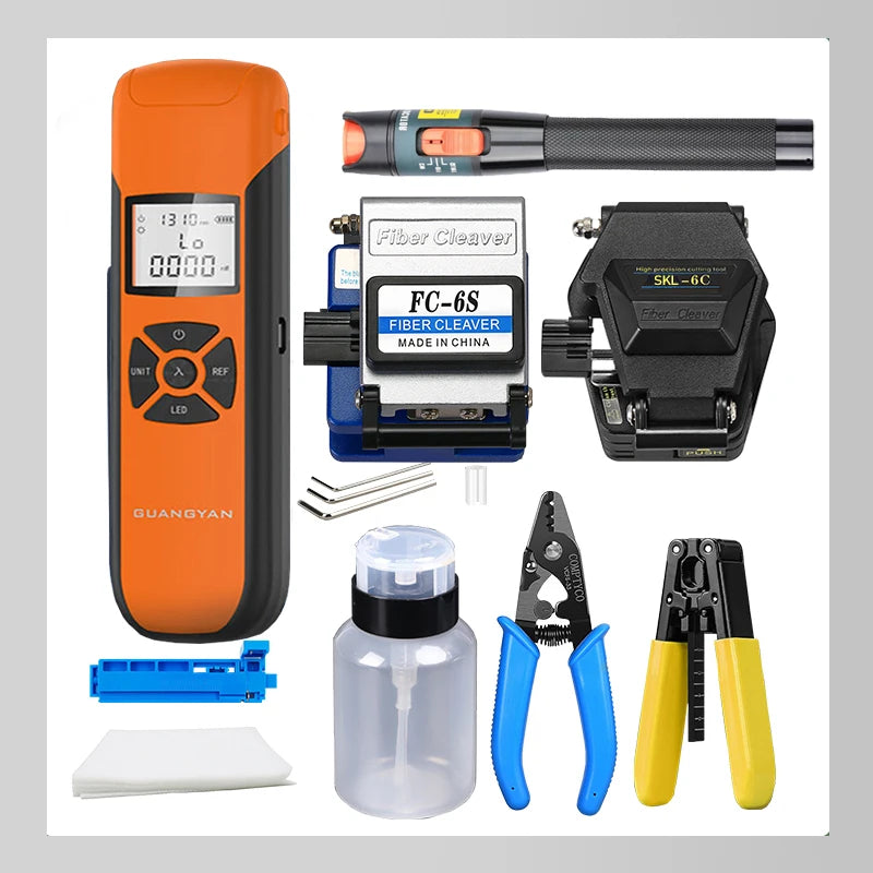 Compteur de puissance optique 10MW localisateur visuel de défaut VFL Décapants de fibre FTTH Fibre optique trousse à outils avec fibre Aleaver SKL-6C/FC-6S G10