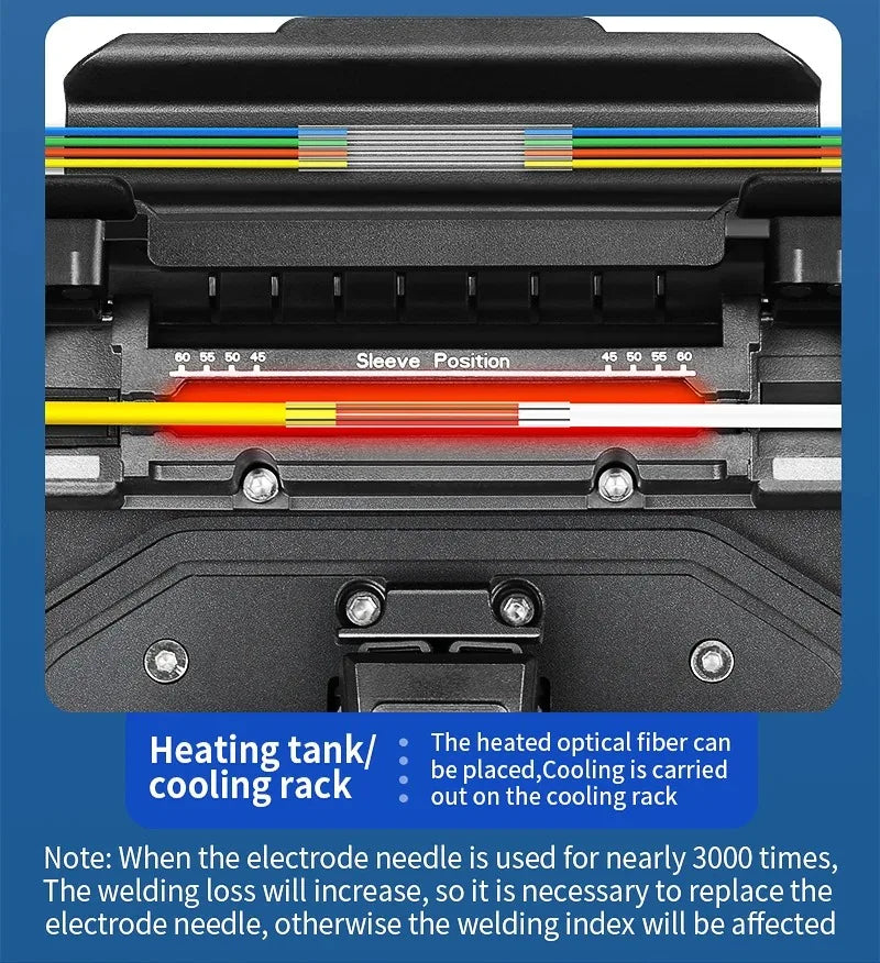 COMPTYCO FS-60E épisseuse de Fusion de fibres 6 moteurs Machine thermofusible de fibres optiques fonction OPM VFL intégrée avec kit d'outils de fibres optiques