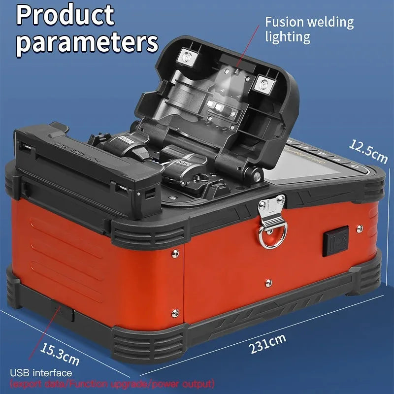 COMPTYCO A-5 épisseuse de Fusion de fibres optiques 6 moteurs multilingue SM MM noyau de fibres optiques Machine de soudage thermofusible construite dans VFL OPM