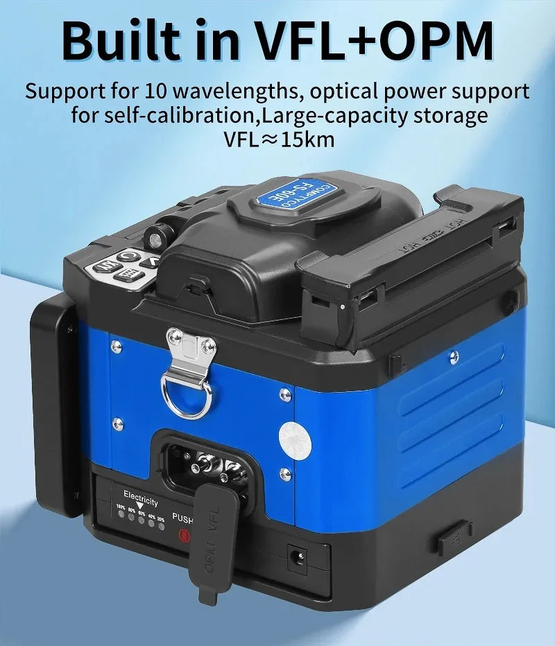 COMPTYCO FS-60E épisseuse de Fusion de fibres 6 moteurs Machine thermofusible de fibres optiques fonction OPM VFL intégrée avec kit d'outils de fibres optiques