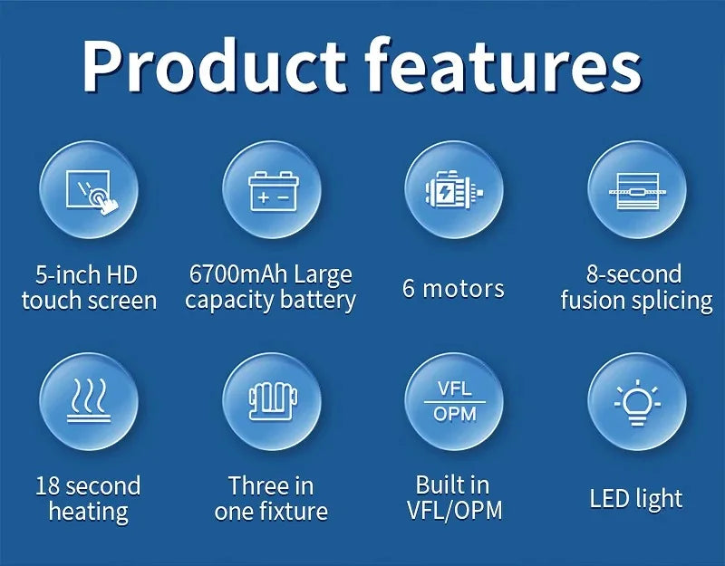 COMPTYCO FS-60E épisseuse de Fusion de fibres 6 moteurs Machine thermofusible de fibres optiques fonction OPM VFL intégrée avec kit d'outils de fibres optiques